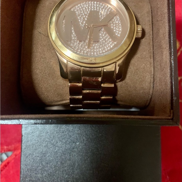 MICHAEL KORS Lennox Pavé Logo Rose Gold-Tone Watch - Picture 8 of 12